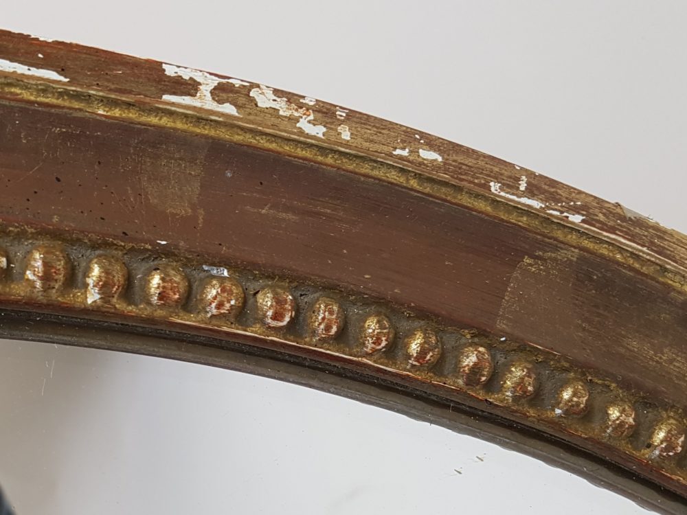 Antique oval gilt wood Mirror