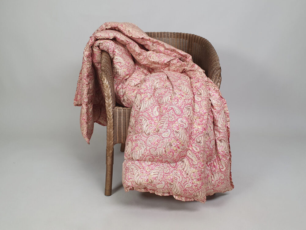 Antique pink Paisley Quilt or Bedspread