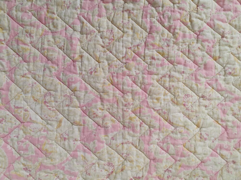 Antique pink Paisley Quilt or Bedspread
