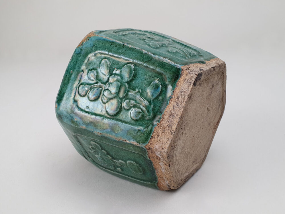 Antique rustic pottery turquoise-green glazed Ginger Jar or Pot