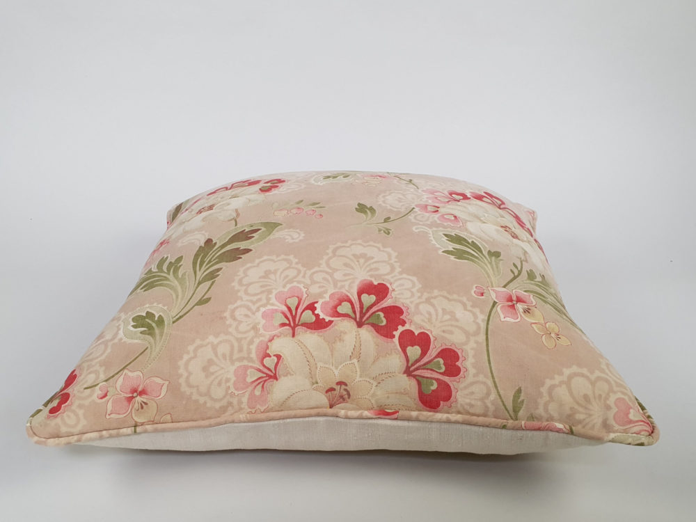 Antique square pale pink and green French floral Cushion