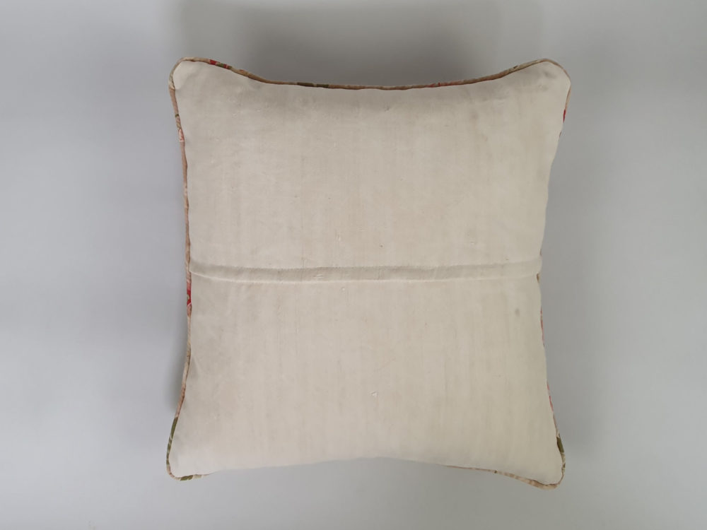 Antique square pale pink and green French floral Cushion
