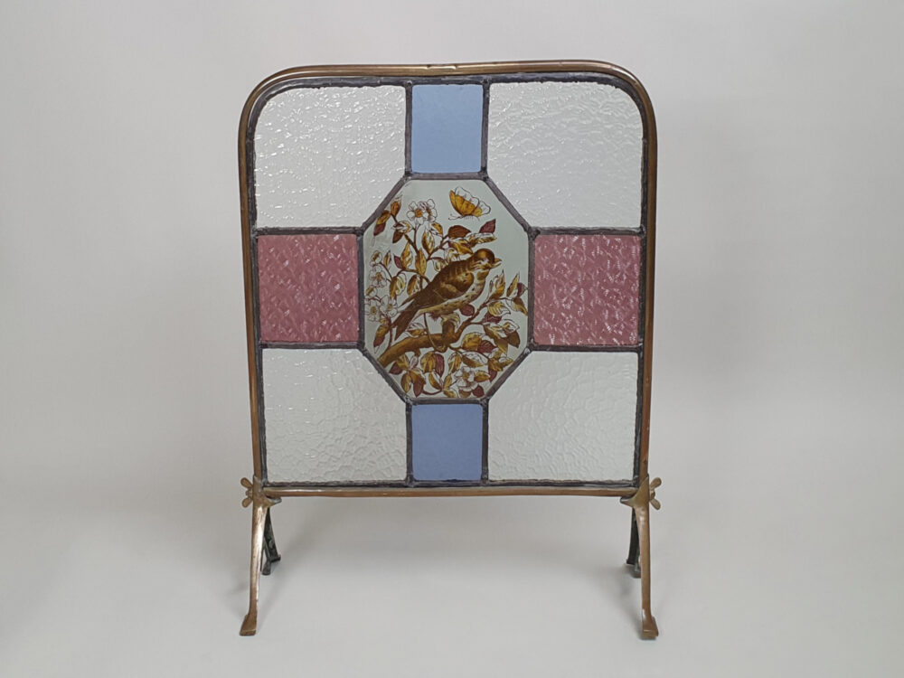 Antique stained glass Fire Screen