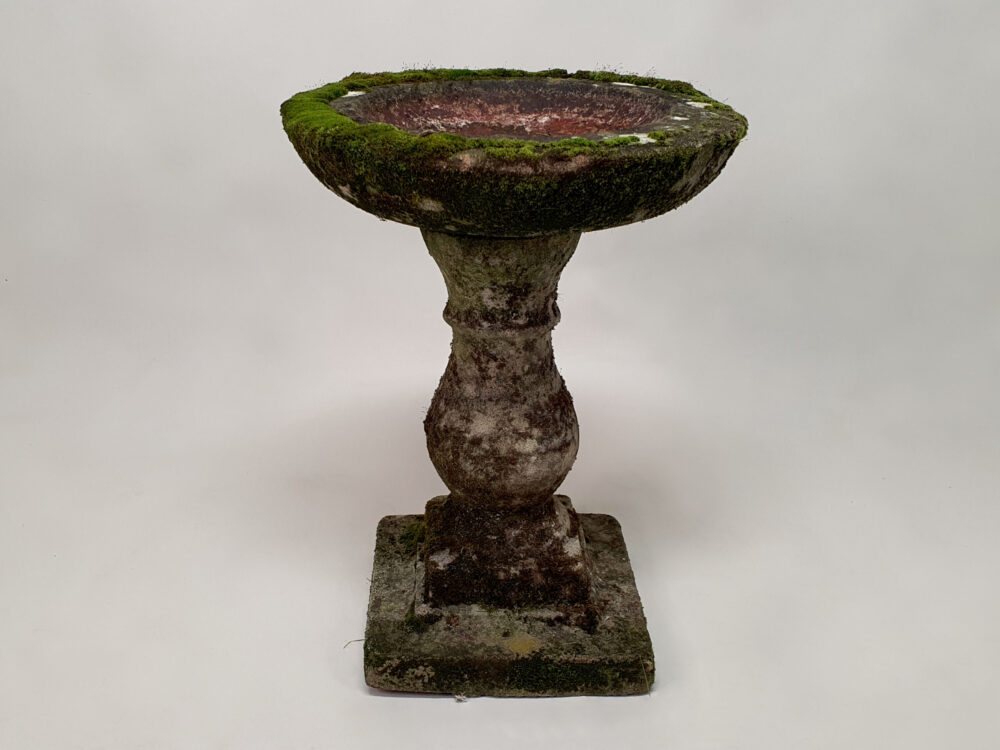 Antique weathered garden Bird Bath Ornament