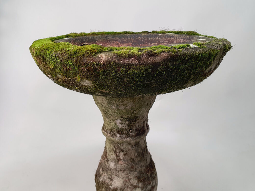 Antique weathered garden Bird Bath Ornament