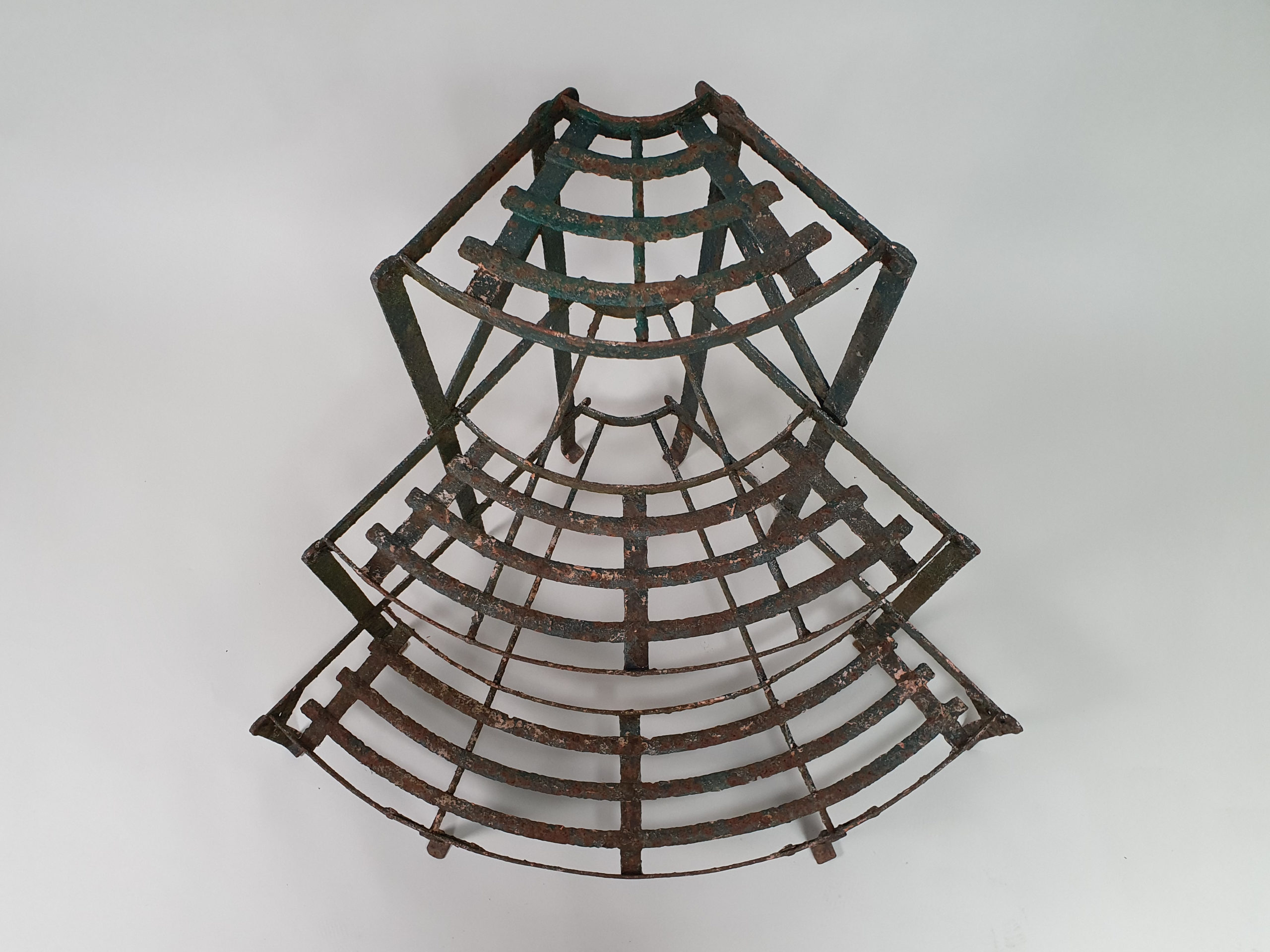 Antique wrought iron semi-circular tiered Plant Stand