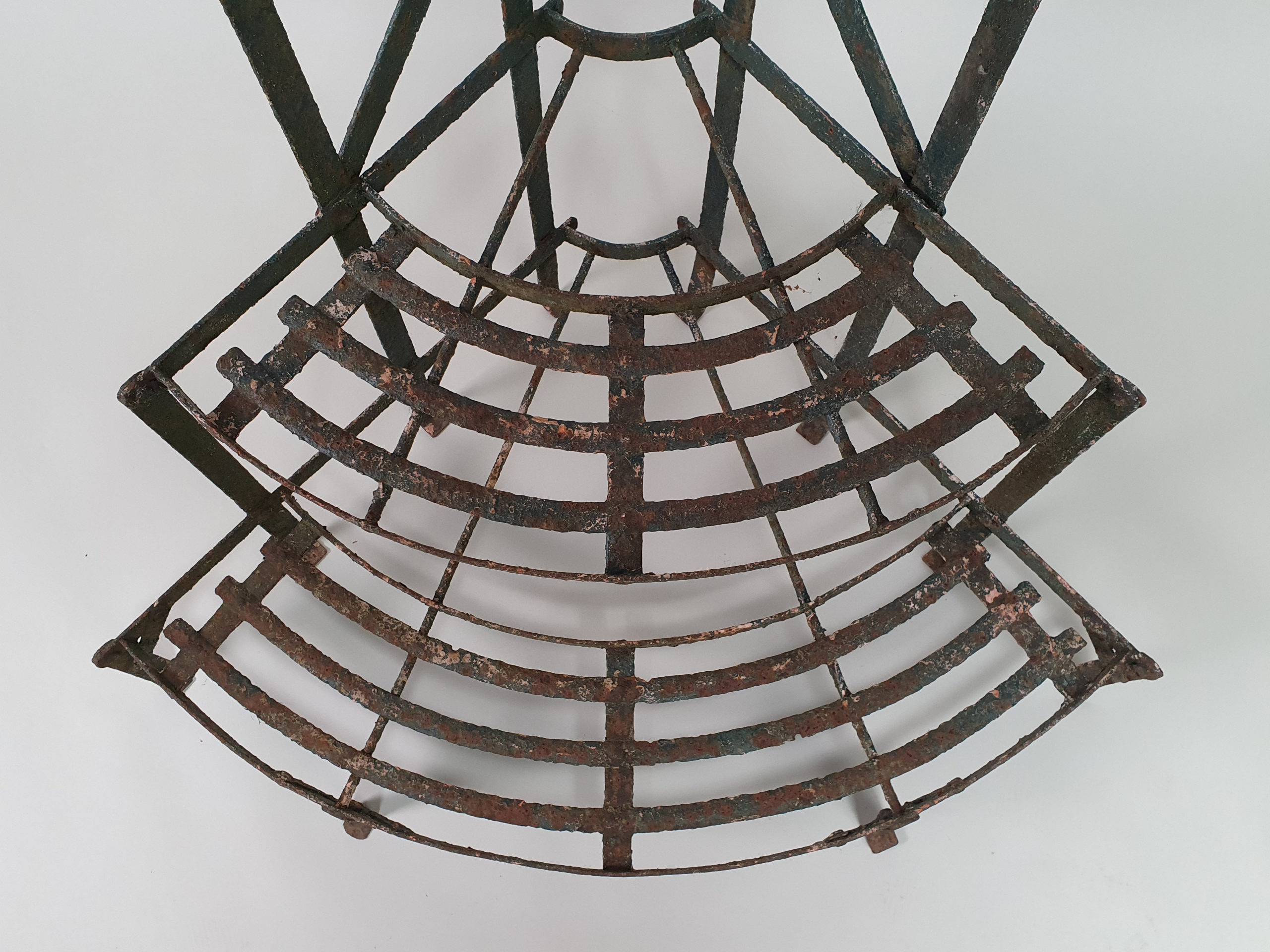 Antique wrought iron semi-circular tiered Plant Stand