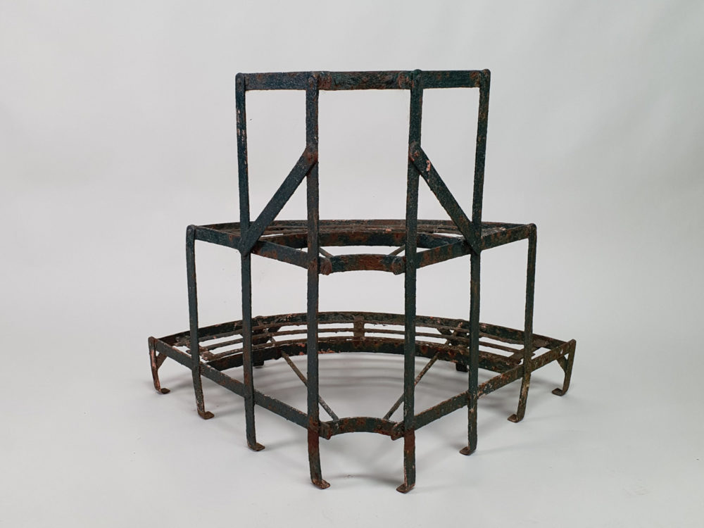 Antique wrought iron semi-circular tiered Plant Stand