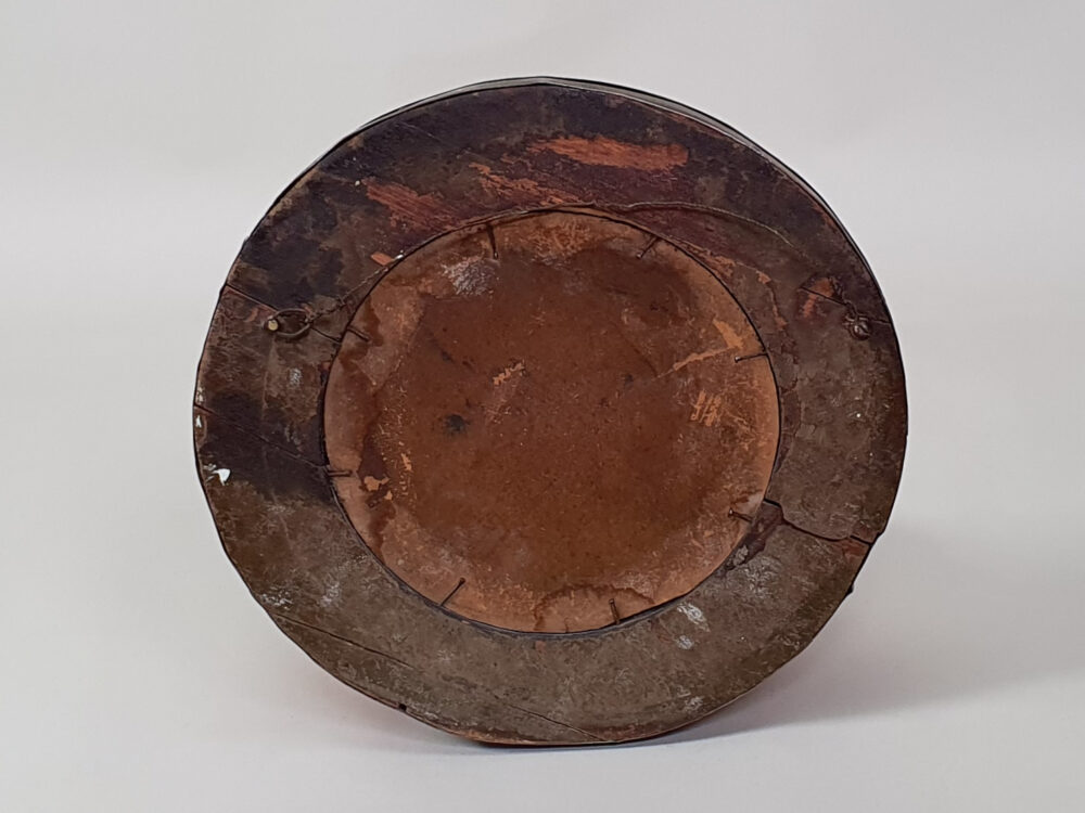 Arts and Crafts repoussé circular copper Mirror