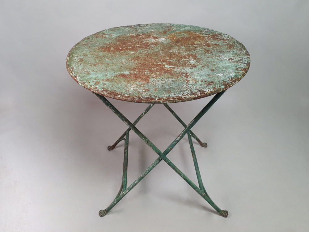 Circular green early 1900s antique Garden Table