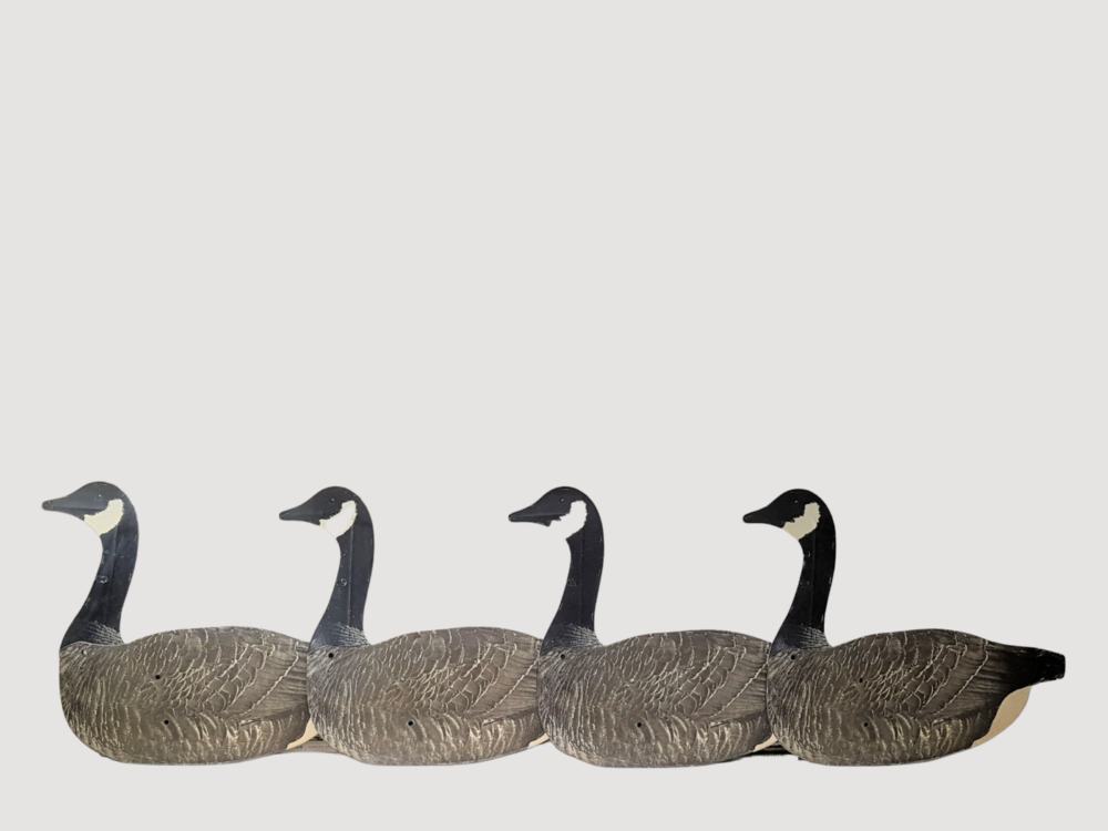 Collection of mid century antique cardboard Black Canada Decoy Geese
