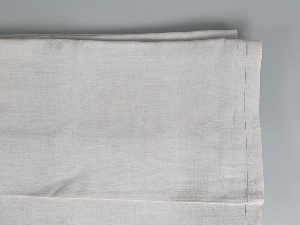Cream antique linen French Sheet with monogram R M