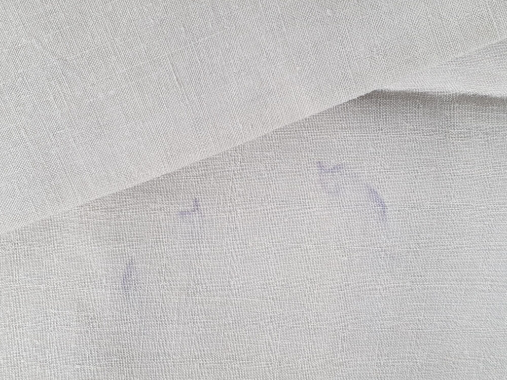 Cream antique linen French Sheet with monogram R M