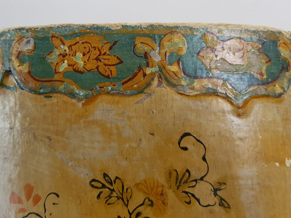 Decorative antique Italian papier-mâché Paper Bin
