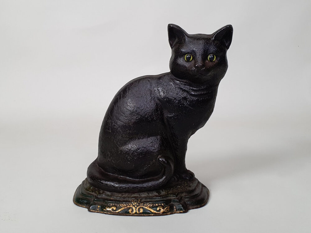 Decorative antique Victorian black cat Door Stop