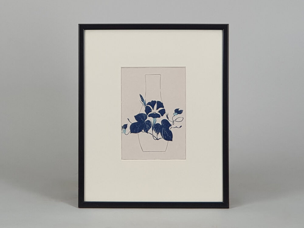 Decorative antique floral Still Life ink Drawing