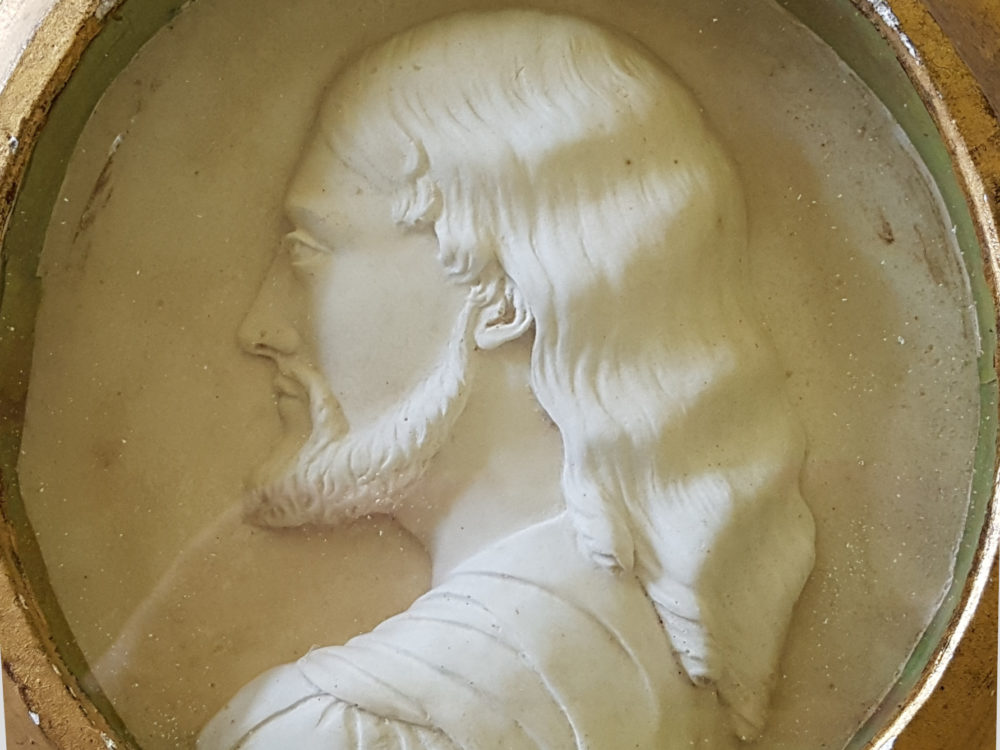 Decorative antique of a Religious Figure in Plaster