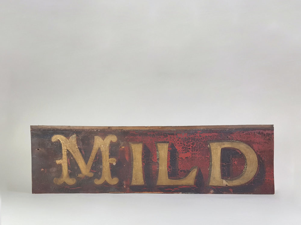 Decorative rustic antique wooden 'Mild' Pub Sign