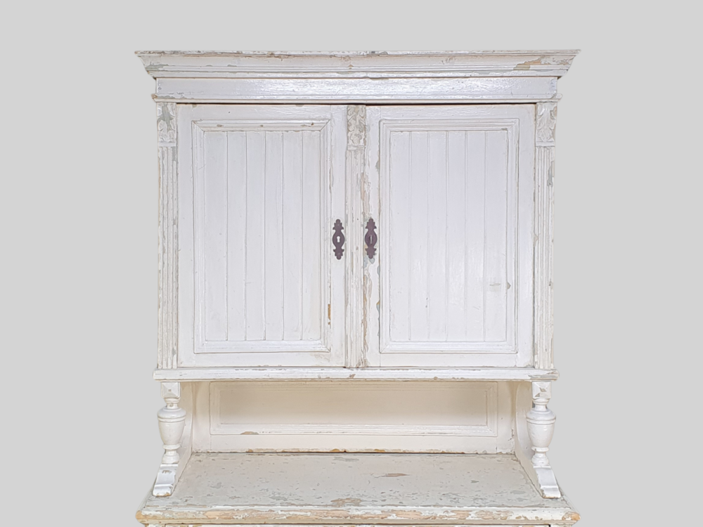 Early 1900s antique Dresser in original white paint
