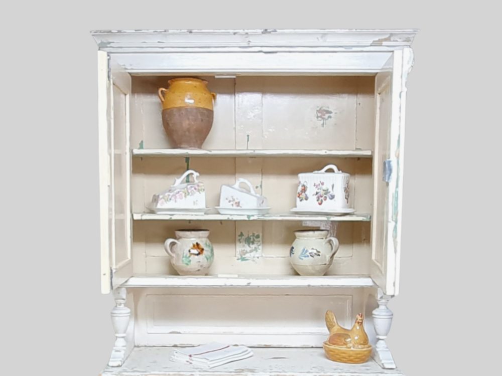 Early 1900s antique Dresser in original white paint
