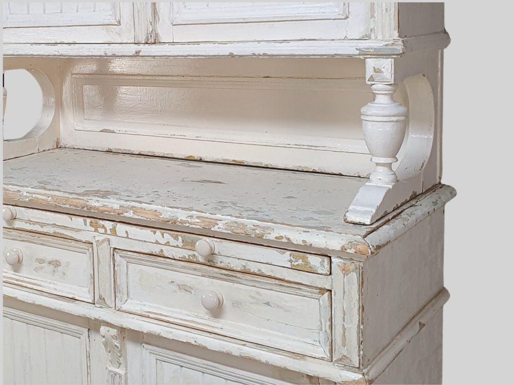 Early 1900s antique Dresser in original white paint