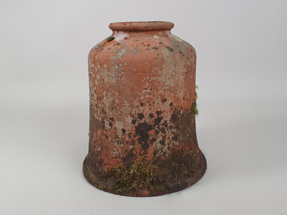 English 19th century garden antique bell shaped terracotta Rhubarb Forcer