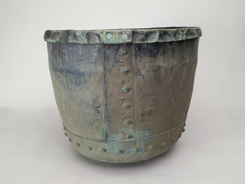 English 19th century riveted copper antique garden Planter