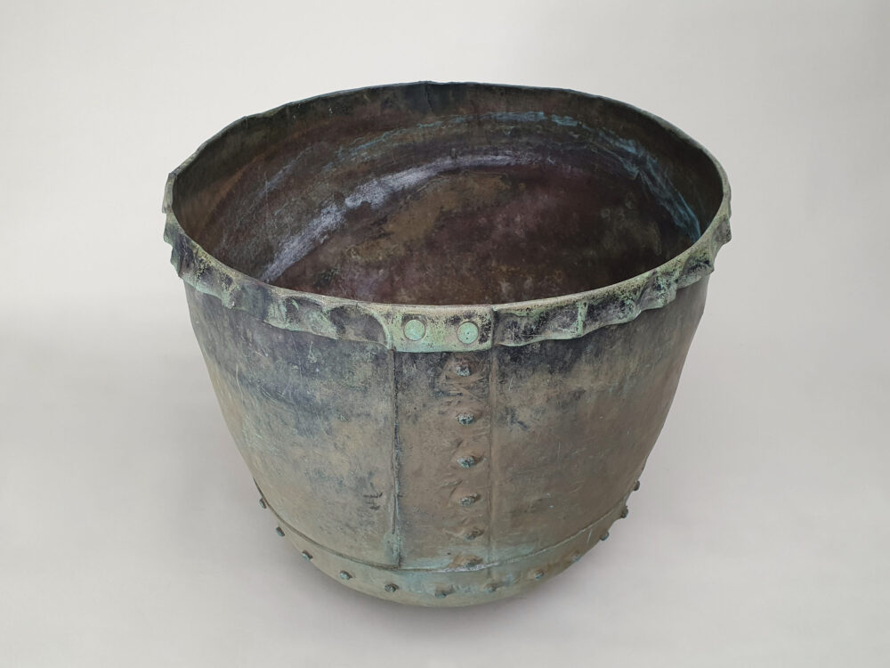 English 19th century riveted copper antique garden Planter