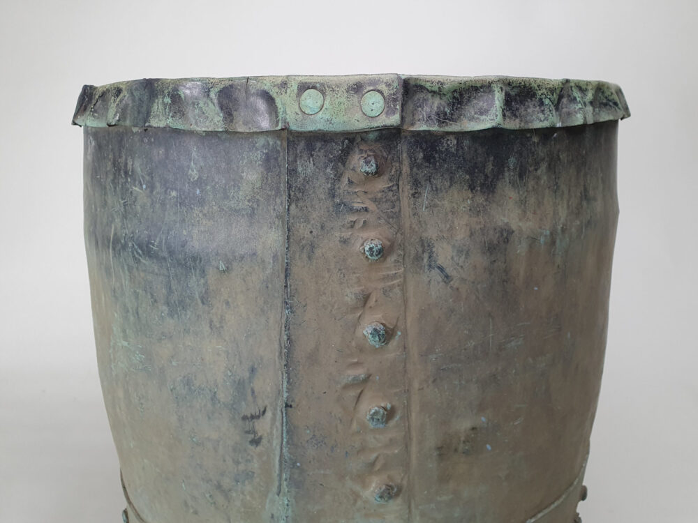 English 19th century riveted copper antique garden Planter