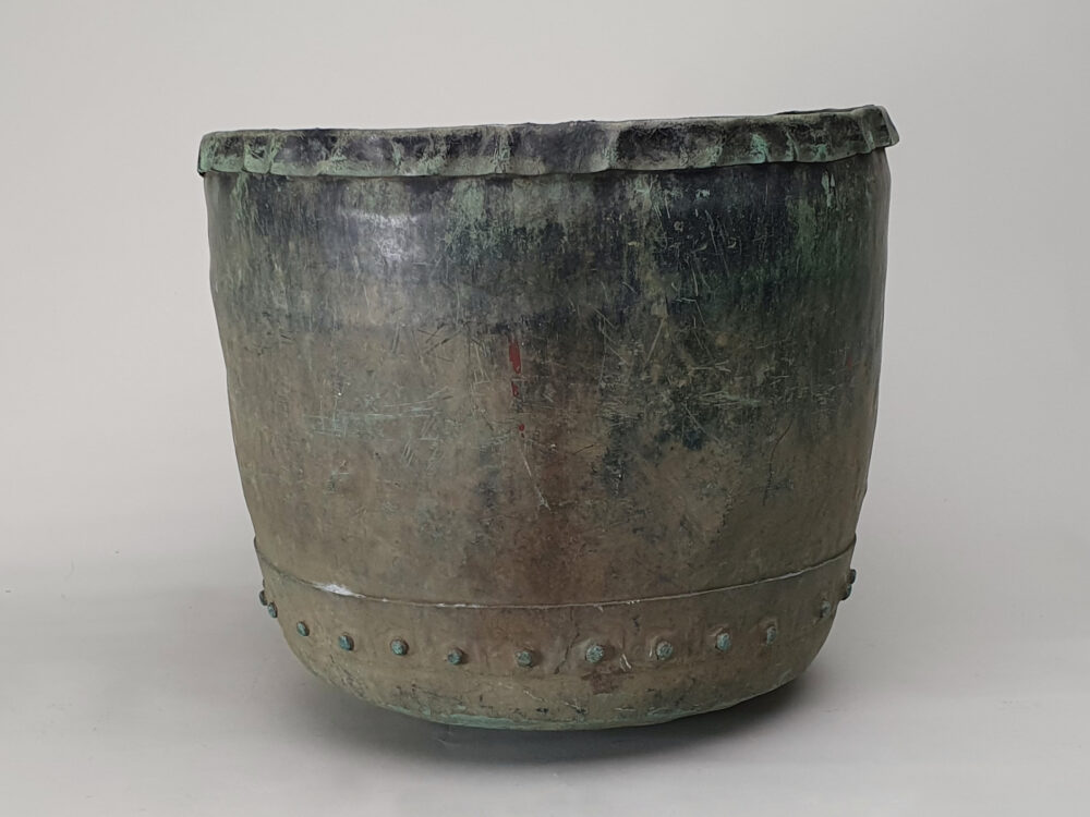 English 19th century riveted copper antique garden Planter