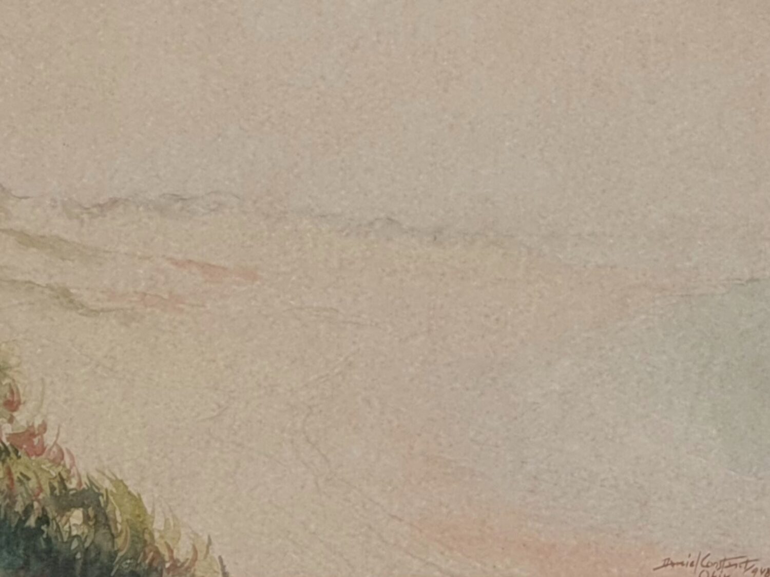 English antique watercolour Landscape by Daniel Constant - SOLD
