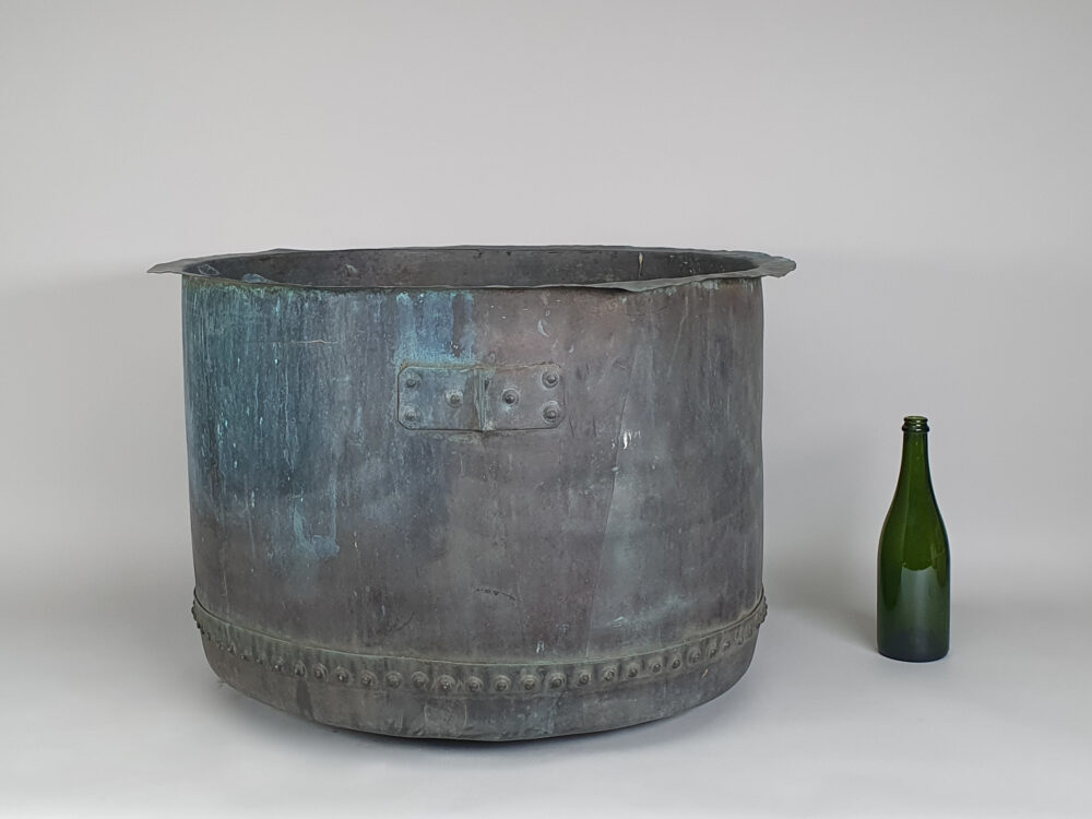 Extra large riveted 19th century antique Copper planter