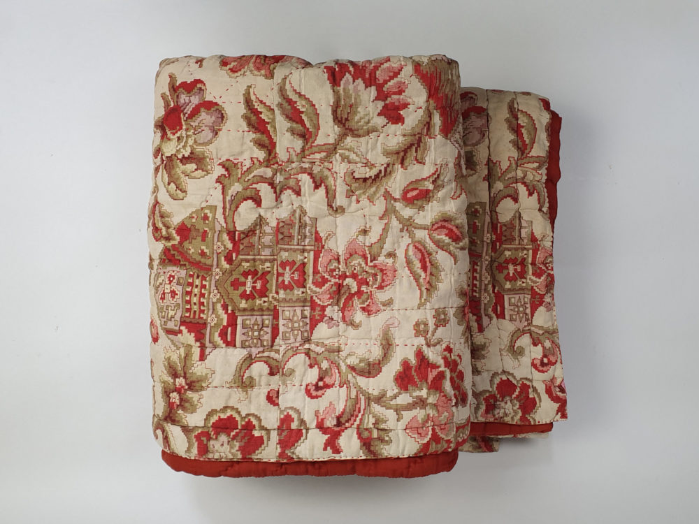 French 19th century Indienne antique textile Quilt