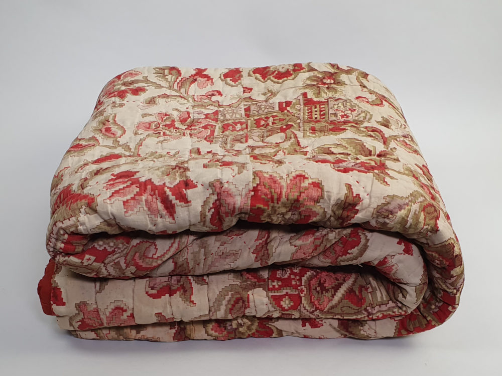 French 19th century Indienne antique textile Quilt