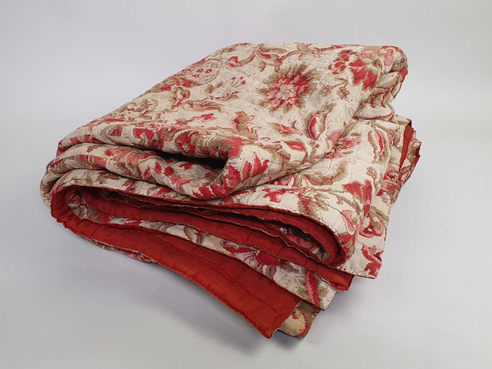 French 19th century Indienne antique textile Quilt