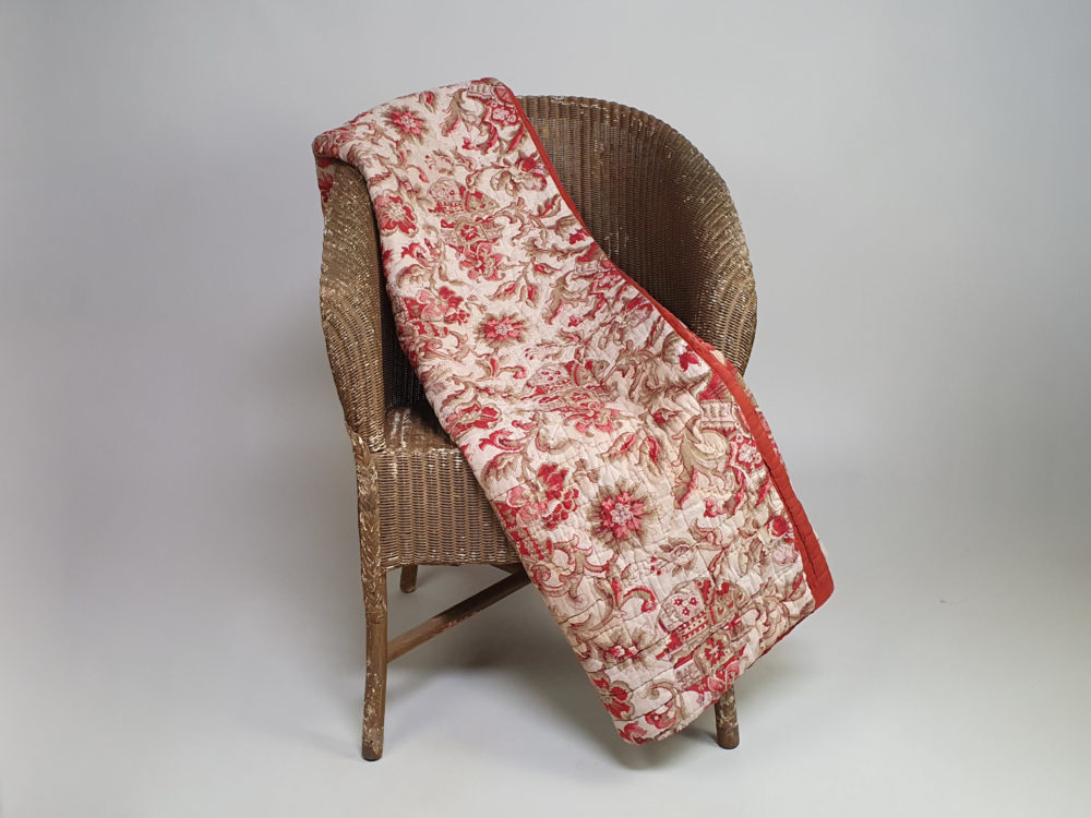 French 19th century Indienne antique textile Quilt