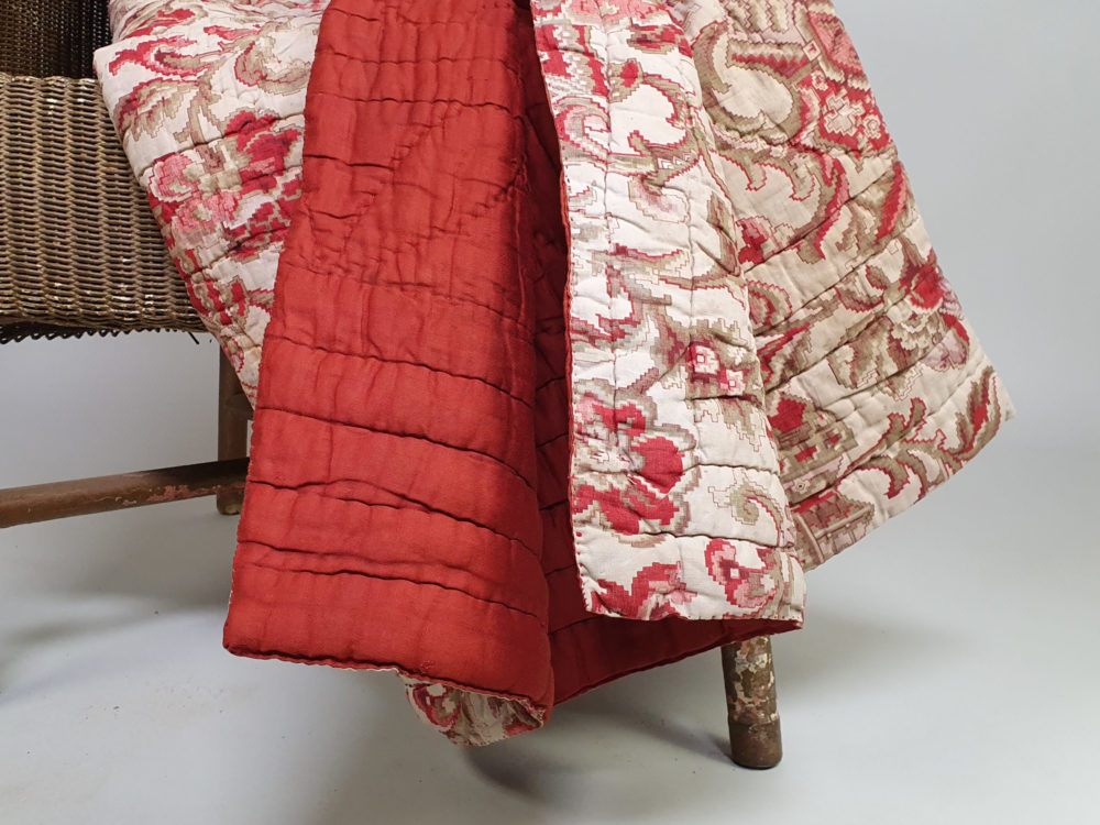 French 19th century Indienne antique textile Quilt