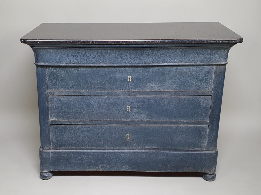 French antique 19th century Louis-Philippe Commode with granite top