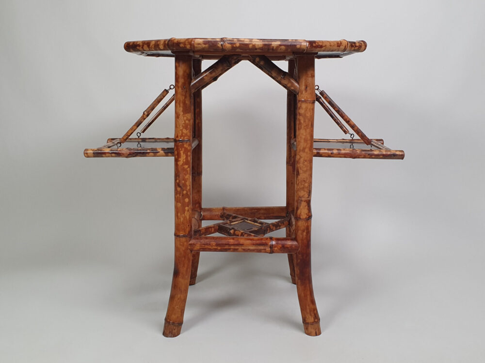 French antique bamboo and lacquer Side Table or Tea Table