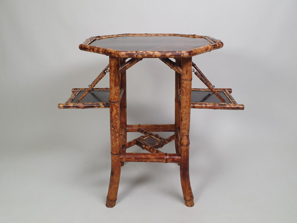 French antique bamboo and lacquer Side Table or Tea Table