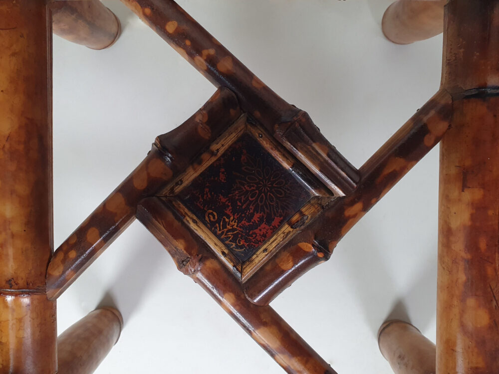 French antique bamboo and lacquer Side Table or Tea Table