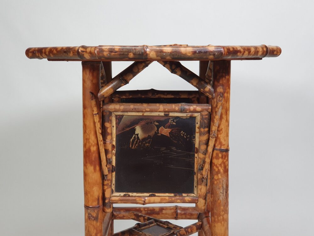 French antique bamboo and lacquer Side Table or Tea Table