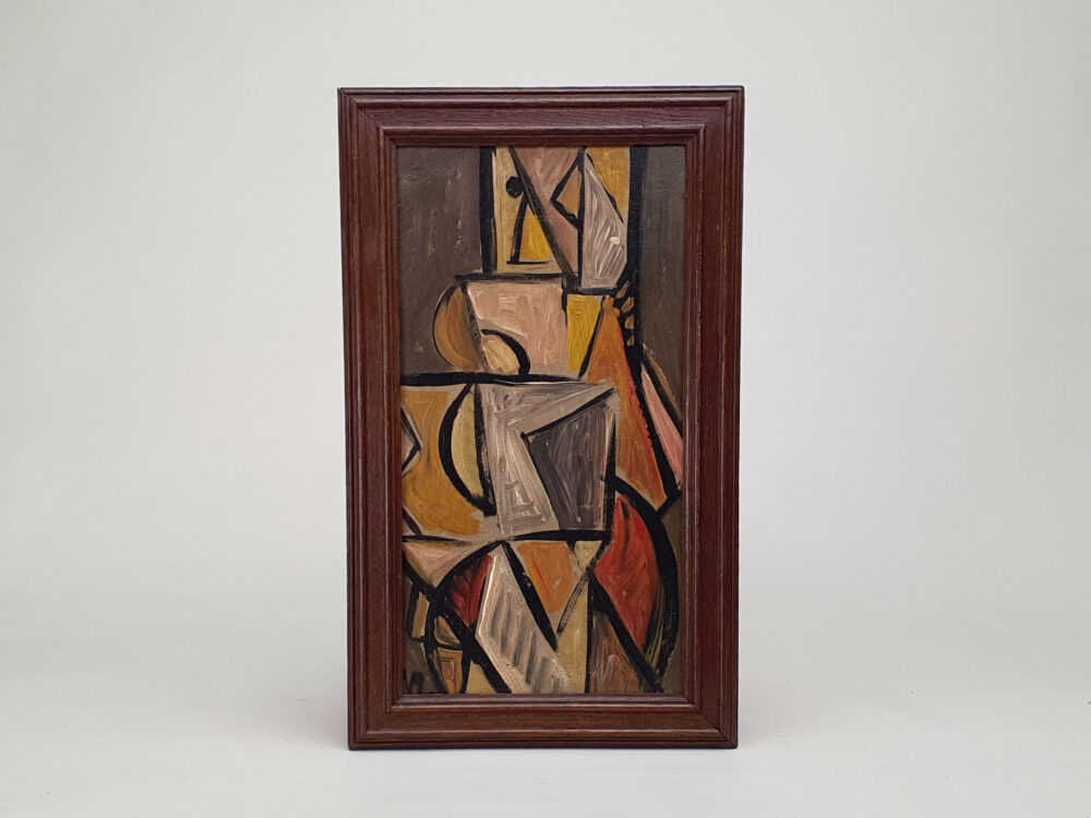 French cubist mid century oil Painting