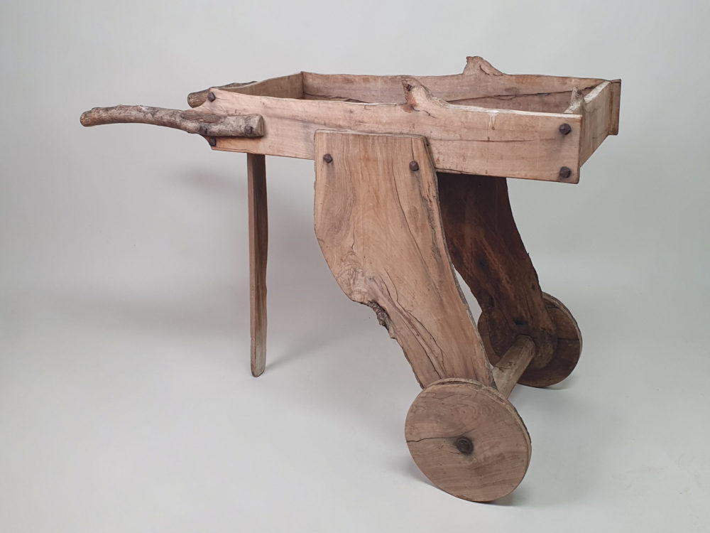 French rustic antique wooden Garden Wheelbarrow