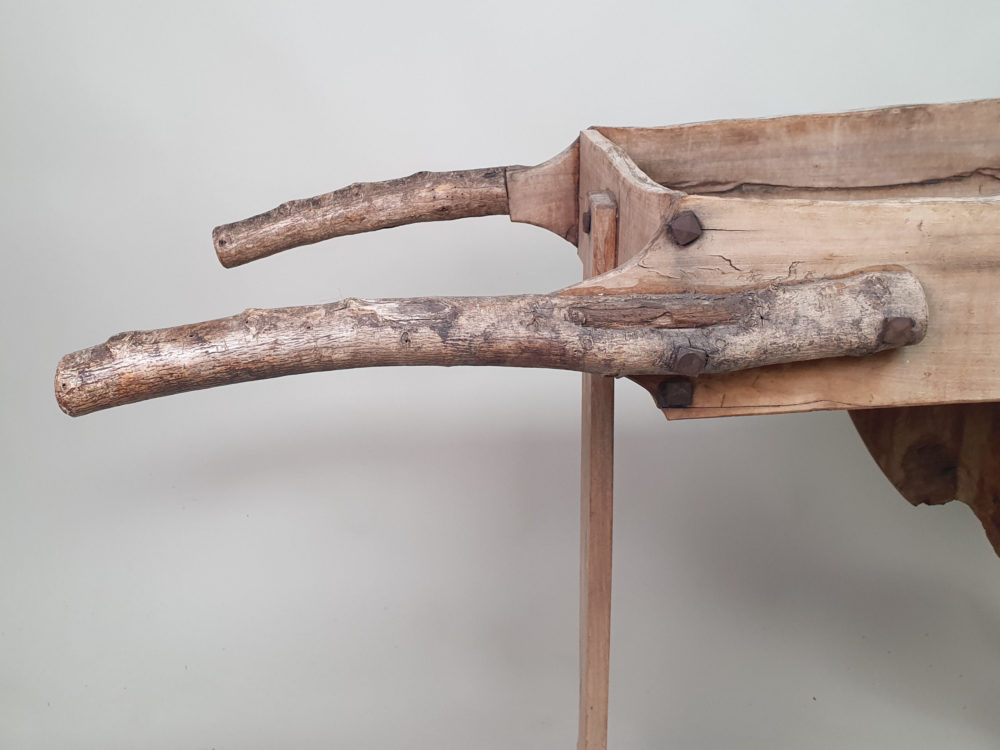 French rustic antique wooden Garden Wheelbarrow