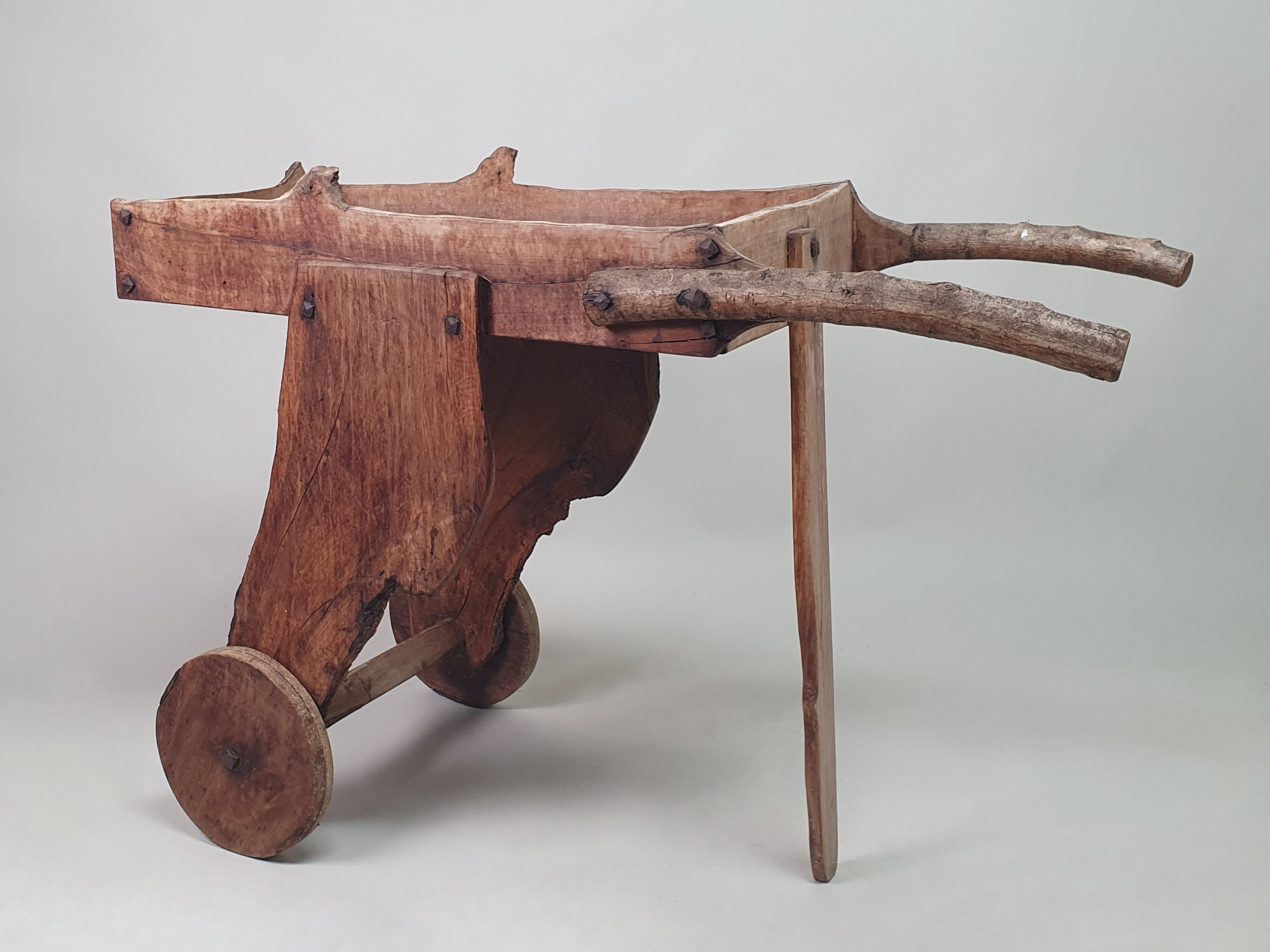 French rustic antique wooden Garden Wheelbarrow