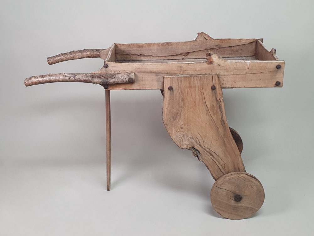 French rustic antique wooden Garden Wheelbarrow