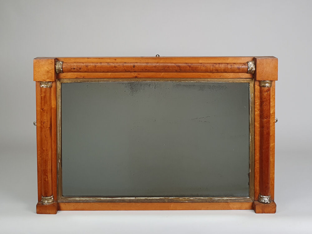 Georgian antique birds eye maple Over Mantle Mirror