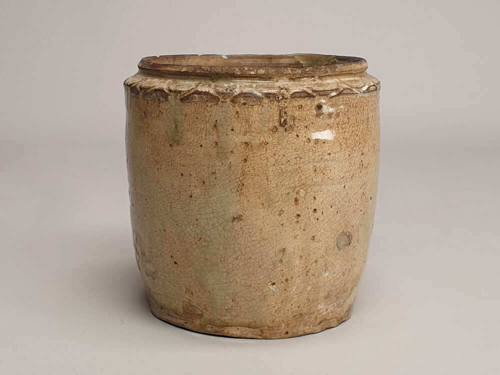 Glazed earthenware antique ceramic Vietnamese Jar from 11th century