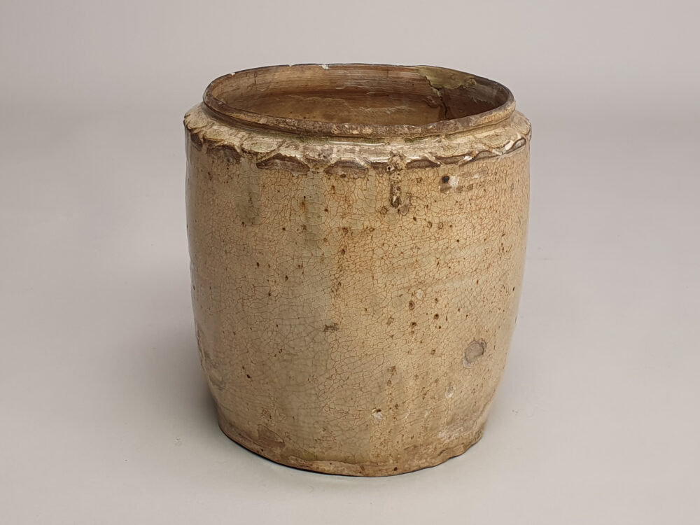 Glazed earthenware antique ceramic Vietnamese Jar from 11th century